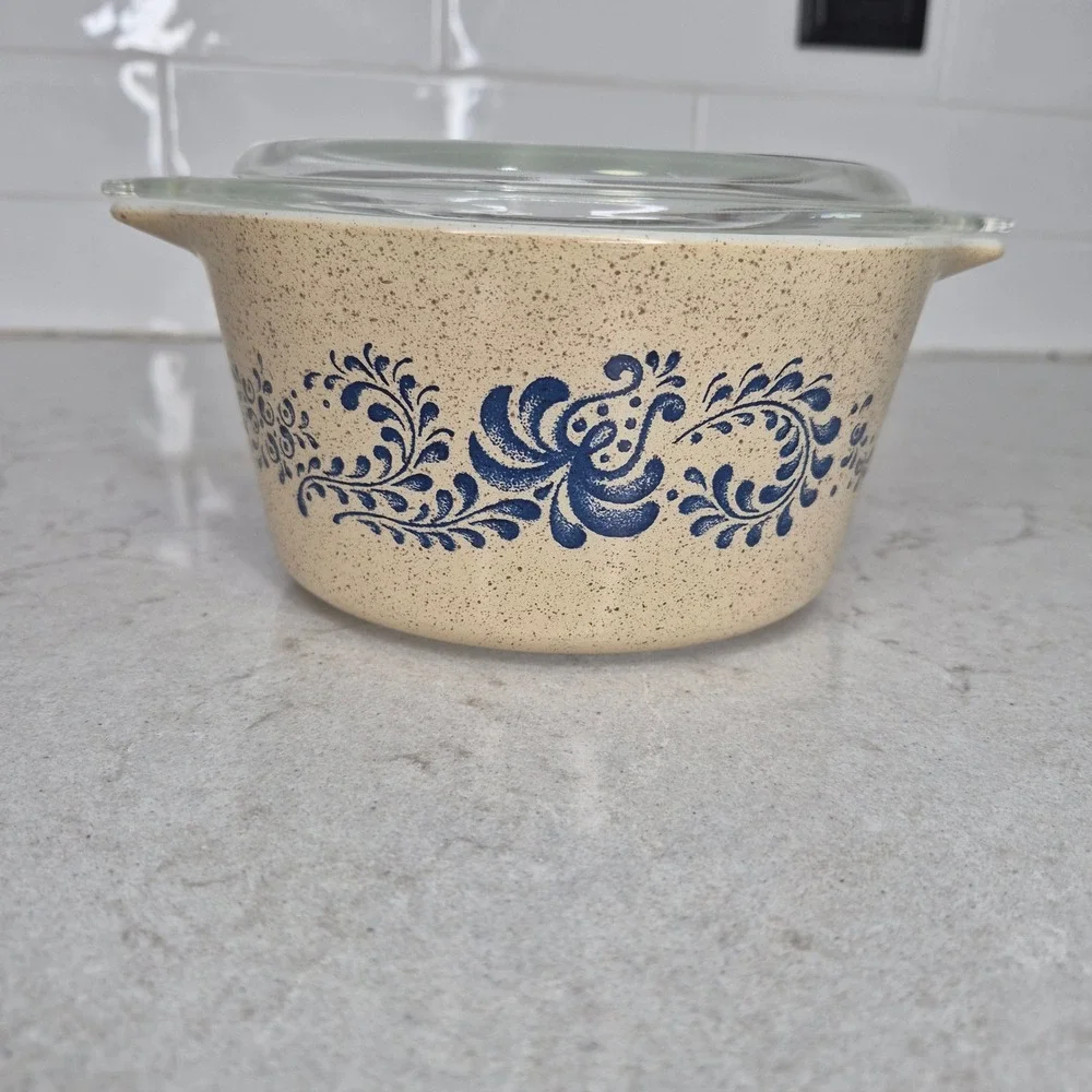 Pyrex Casserole Dish Set Homestead Blue Floral Tan Multi Size Unisex
